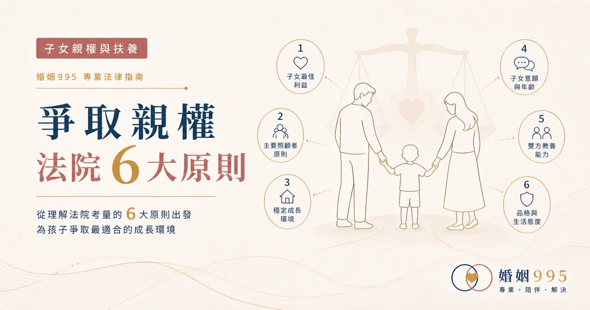 爭取子女親權（監護權）法院怎麼判？6大判定原則一次看懂