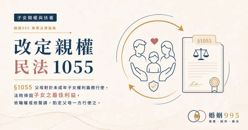 改定親權怎麼聲請？民法1055條的條件、理由與流程一次看懂