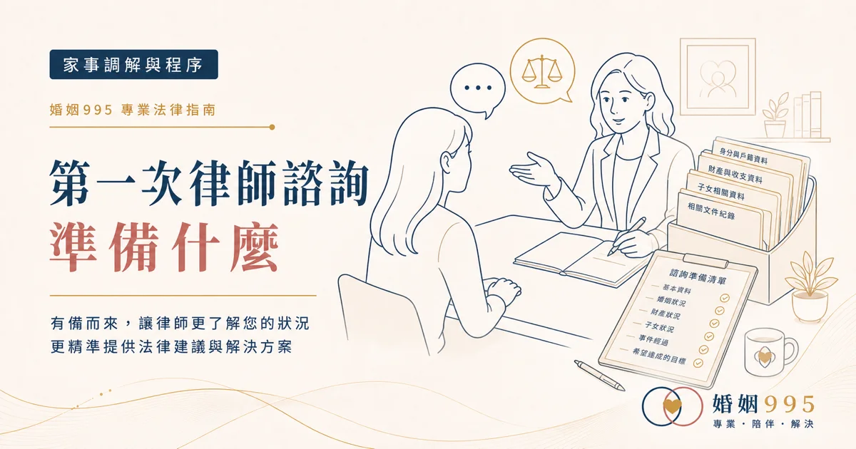 第一次找家事律師諮詢要準備什麼？資料清單與提問重點一次備齊