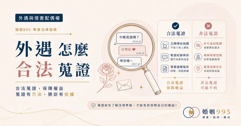 抓到配偶外遇怎麼合法蒐證？外遇蒐證的合法與違法界線一次看懂