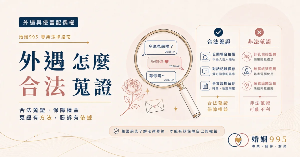 抓到配偶外遇怎麼合法蒐證？外遇蒐證的合法與違法界線一次看懂