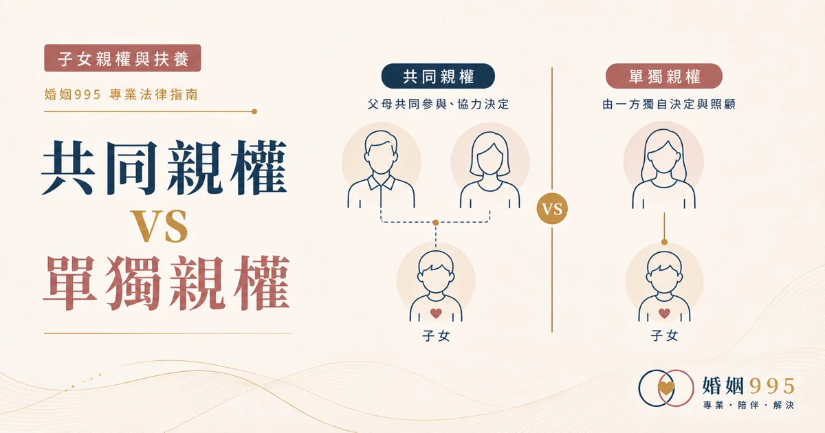 共同親權 vs 單獨親權差在哪？優缺點與實務安排完整解析